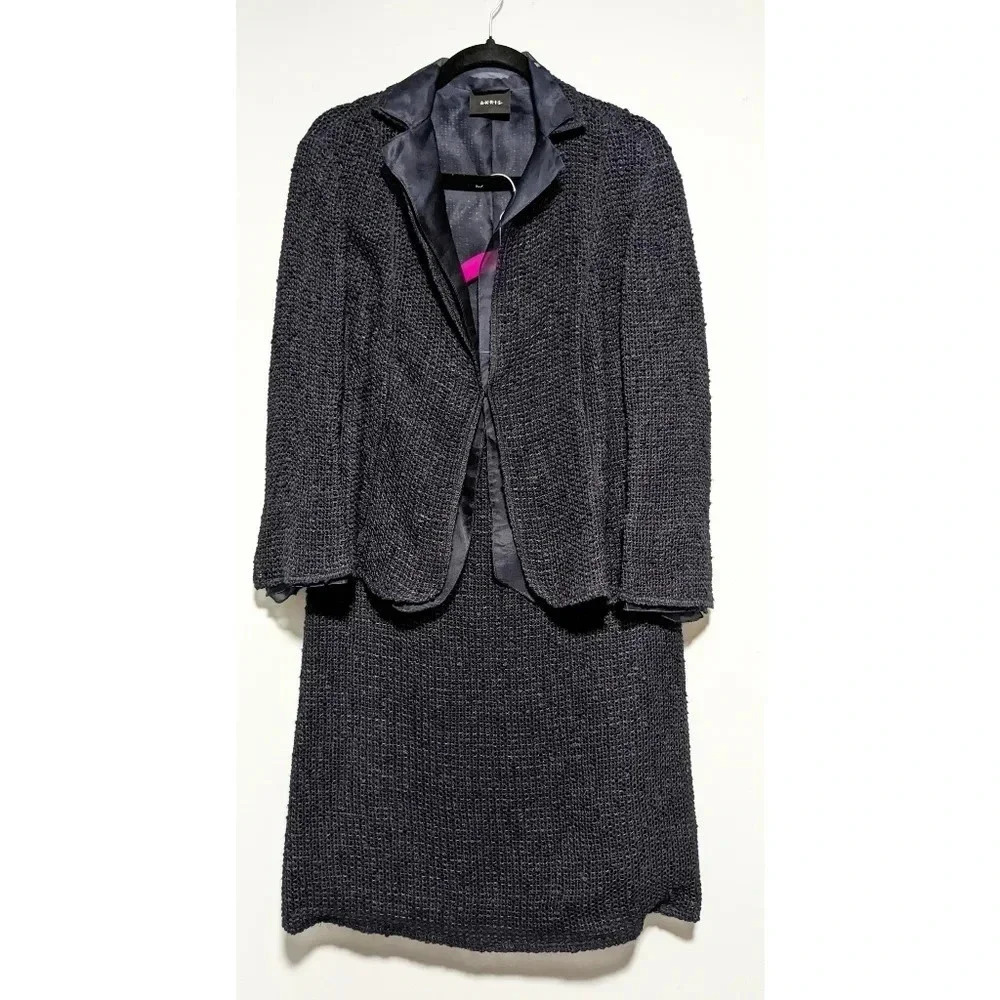 Akris Linen Blend Wide Boucle Skirt Set